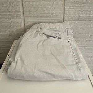 white oversized distressed jeans